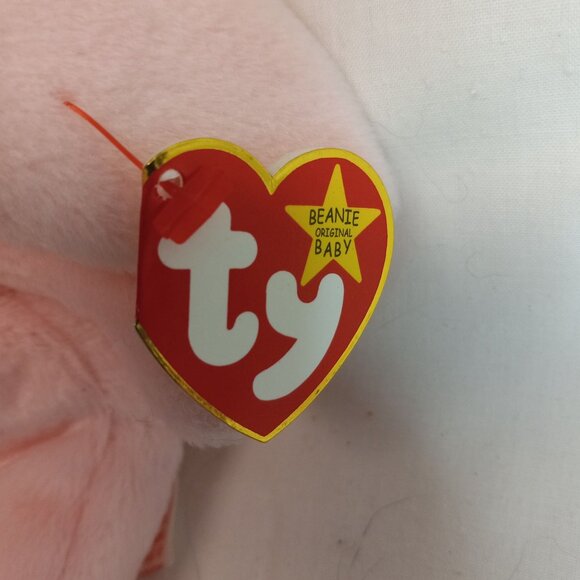 Ty Beanie Baby Hoppity Bunny Rabbit Plush Toy Pink 1996 Stuffed Animal NEW - Picture 7 of 9
